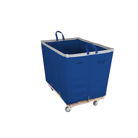 Steele Canvas Basket 12 BU Permanent Truck Blue Vinyl w/Grey Vinyl - 6in Casters 2 Swivel 2 Rigid 9312VBLUVGRYW6